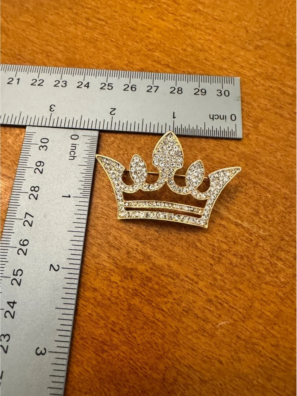 Rhinestone Crown Brooch Pin 301
